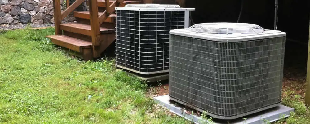 Heat pump installation and service units outside a home in Fort Worth, TX